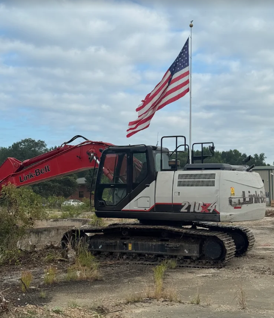 Tree-service equipment at work